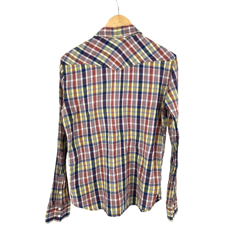 Salt Valley Western Plaid Pearl Snap Shirt M - Picture 3 of 8